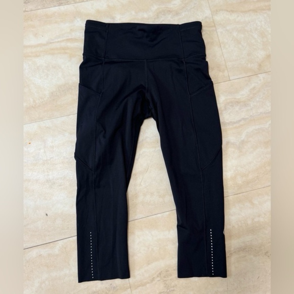 LULULEMON Fast Free Crop Nulux Leggings Black 18 US 6